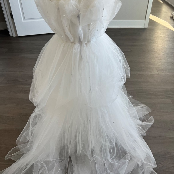 Untamed Petals High/low Pearl Embellished gown - Picture 3 of 8